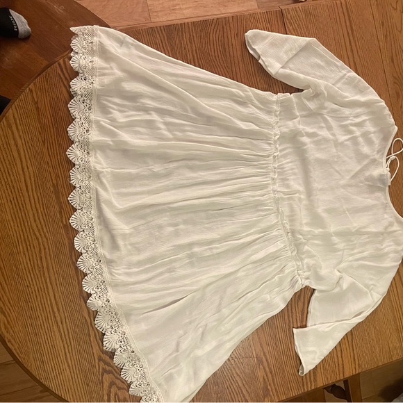 Women’s white babydoll with lace trim - Picture 4 of 10